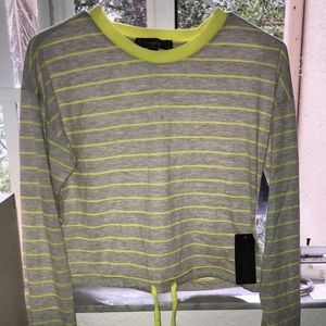 Gray/ Neon green crop top